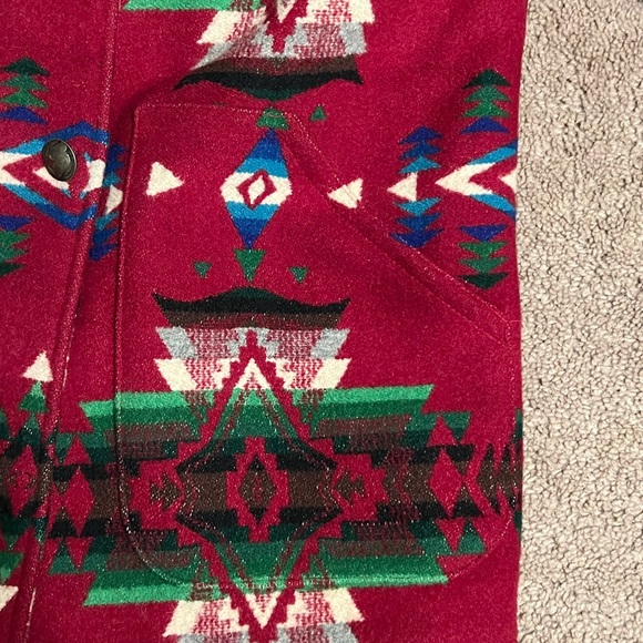 SOLD!!! M Pendleton Wool Shearling Indian Blanket Coat - Picture 14 of 14